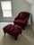 Contemporary Vintage Arm Chair and Foot Rest For Sale - Image 3 of 6