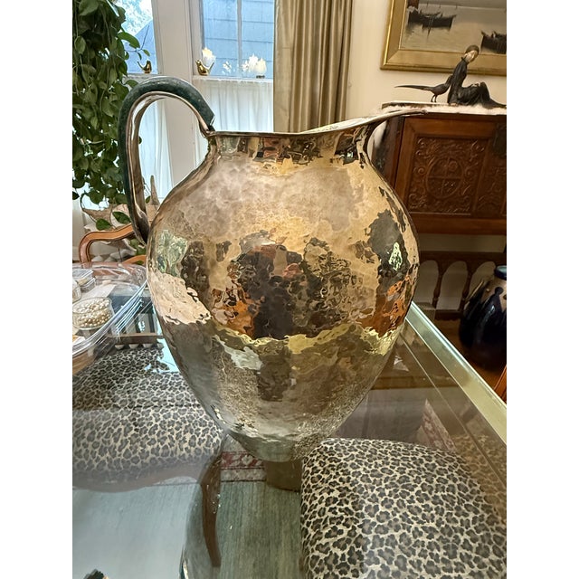 Mexican Huge 17.5" Tall Emilia Castillo Silverplate With Monstera Pitcher, Signed, Hallmarked For Sale - Image 3 of 7