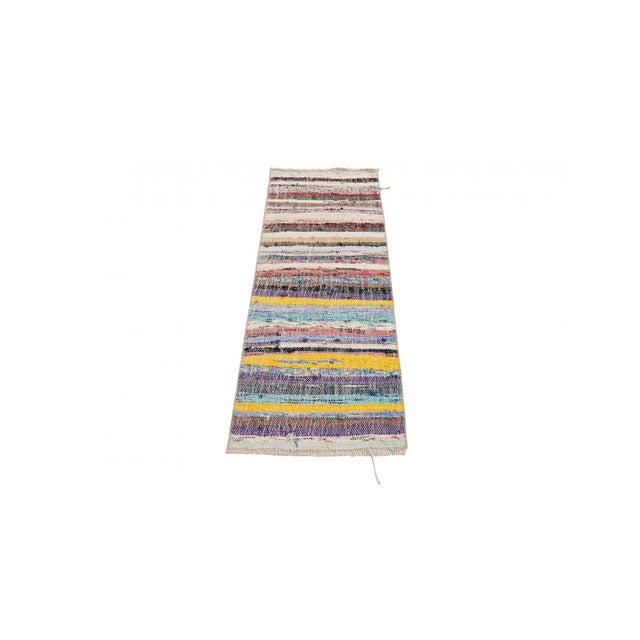 Decorative vintage rag rug from Adana region of Turkey. Approximately 45-55 years old. In very good condition. Rare find,...