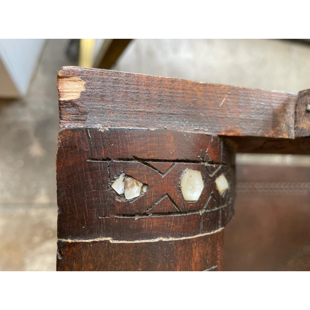 Antique Moorish Carved Savonarola-Style Arm Chair For Sale - Image 12 of 13