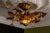 Metal Italian Hollywood Regency Gilt Metal and Glass Flower Ceiling Light, 1970s For Sale - Image 7 of 18
