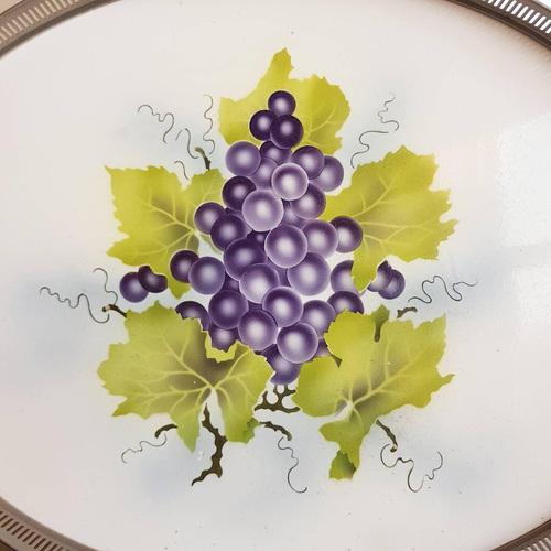 Vintage Metal Serving Tray For Sale - Image 5 of 11