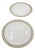 Denby Stoneware Linen Medium Salad Plates 2pc Set Made in England For Sale