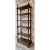 Pair of vintage walnut Jacobean style barley twist etageres. Each unit has a total of five shelves with carved barley...