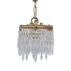 1920's Italian Brass Rim Chandelier