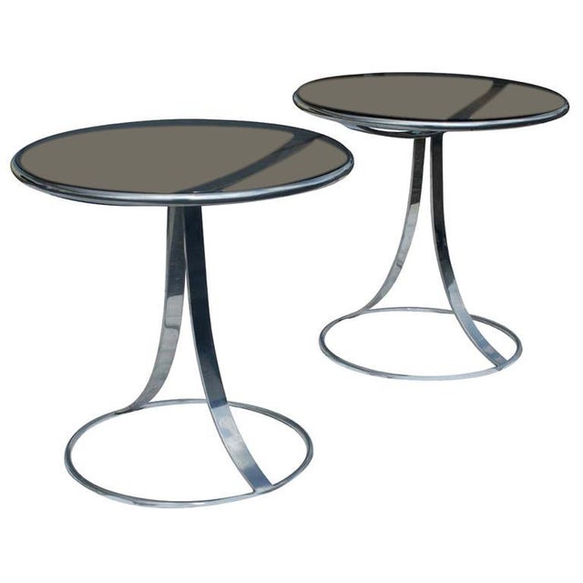 Gardner Leaver Pair of Gardner Leaver for Steelcase Stainless Side Tables For Sale - Image 4 of 4