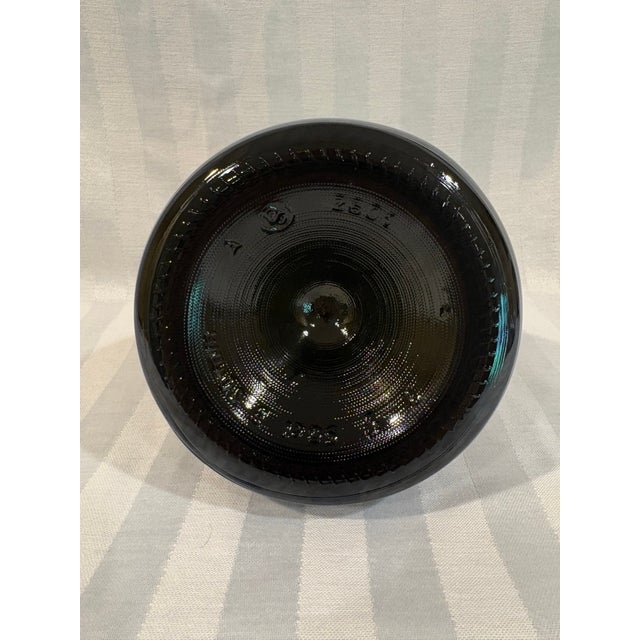 Glass Vintage Onion Bottle in Deep Green For Sale - Image 7 of 12