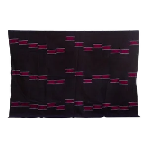 Vintage Burgundy Ghanian Kente Throw