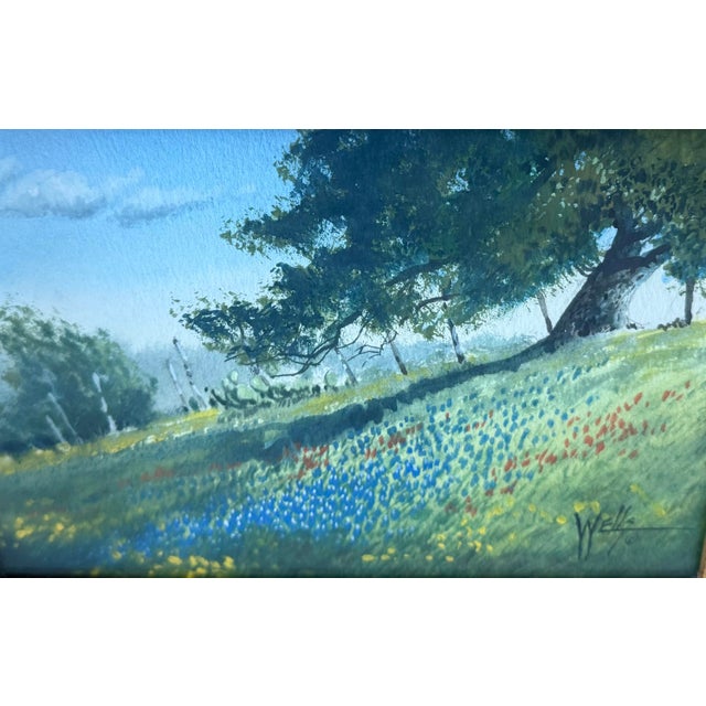 Vintage Ronnie Wells Framed Painting For Sale - Image 4 of 8