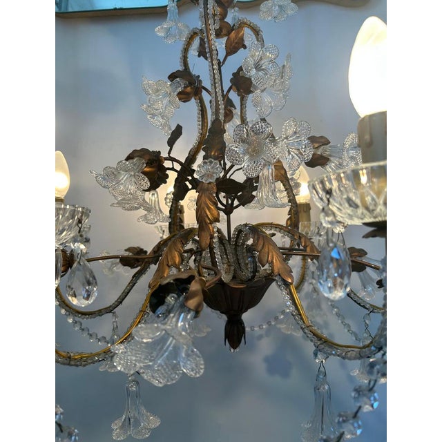 Murano Glass Chandelier, 1950s For Sale - Image 10 of 18