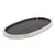 Oval Tray in Black Oak With Polished Stainless Steel by Kifu Paris For Sale