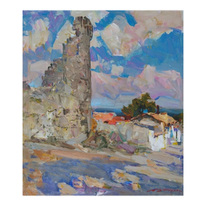 Cityscape Oil Painting, Ukrainian Soviet Art 70-60