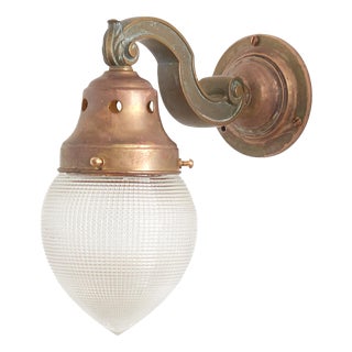 Decorative Acorn Brass Wall Light from Holophane For Sale