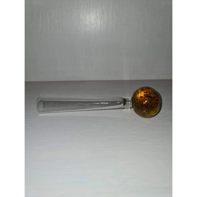 1960s Mid-Century Yellow Glass Bubble Vase For Sale - Image 5 of 7