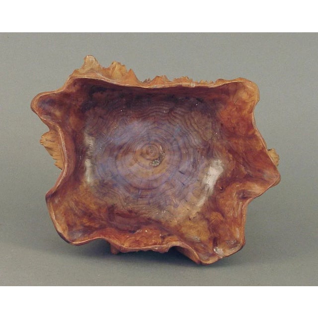 1950s Vintage Burl Wood Bowl For Sale - Image 5 of 13