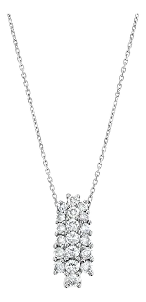 Cluster Diamond Necklace .80cttw 14k White Gold 16"