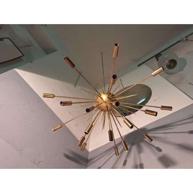 1950s Sputnik Ceiling Light in Brass from Stilnovo, 1950s For Sale - Image 5 of 11