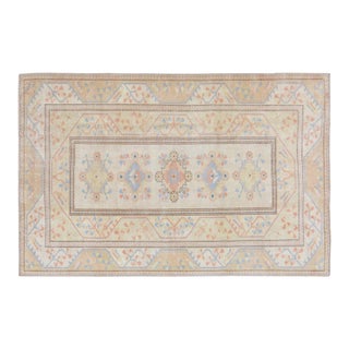 Vintage Turkish Anatolian Hand Knotted Wool Rug, 5'x6'8" For Sale