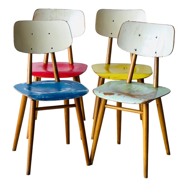 Dining Chairs from Ton, 1960s, Set of 4 For Sale