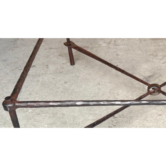 Brown Modern Hand-Hammered Iron Coffee Table, Giovanni Banci for Hermès For Sale - Image 8 of 14