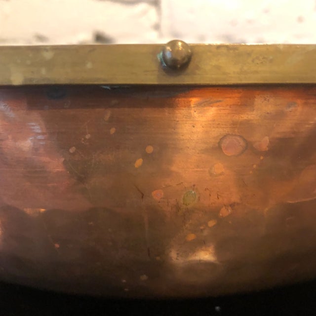 Antique copper decorative vessel. No markings. Looks great filled with fresh produce on a counter and as a catch all near...