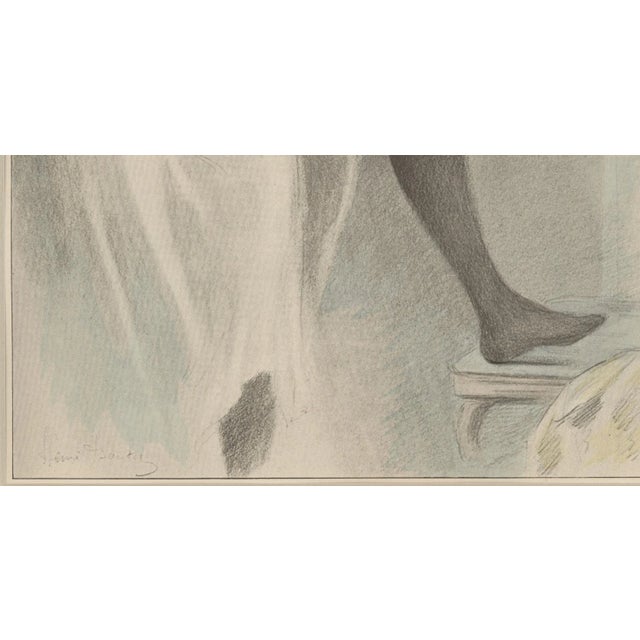 Late 19th Century 1899 Art Nouveau Chromolithograph-Woman & Corset, Matted For Sale - Image 5 of 6