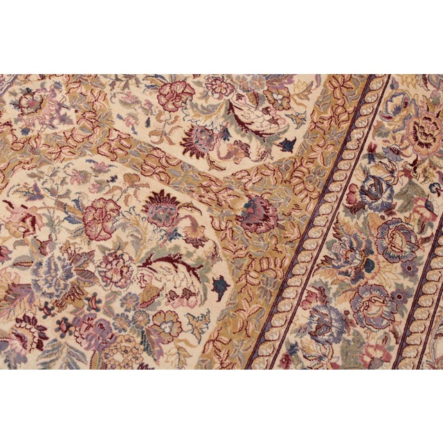 1990s Elegant Heritage Pak-Persian Beige/Gold Wool Rug - 9'1'' X 12'2'' For Sale - Image 5 of 9