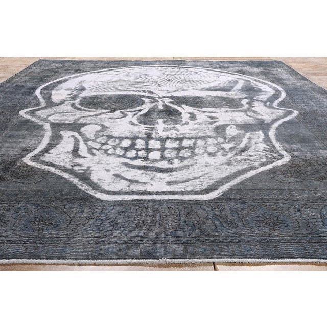 Vintage Overdyed Skull Rug, 09'08 X 13'01 For Sale - Image 9 of 11