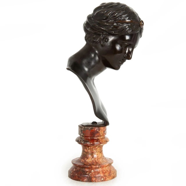 Italian Grand Tour Bronze Sculpture Bust of Diana by Del Nerro Foundry For Sale - Image 6 of 18