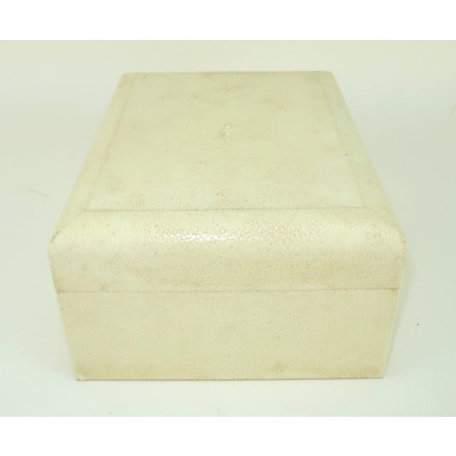 Vintage Donna Karan Shagreen Covered Wood Lined Box For Sale In Atlanta - Image 6 of 12