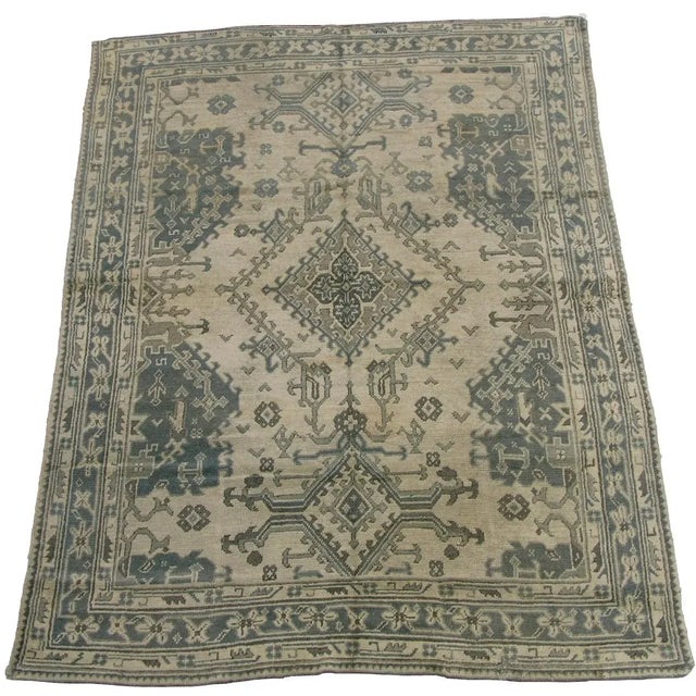 19th Century Antique Oushak Rug 8.6x6.6 For Sale - Image 5 of 5