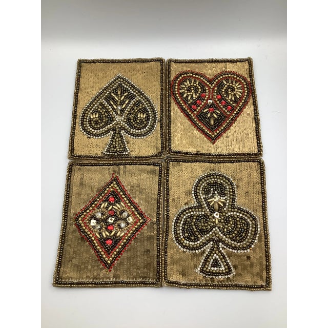 Kim Seybert Kim Seybert Playing Card Sequins Beaded Coasters - Set of 4 For Sale - Image 4 of 10