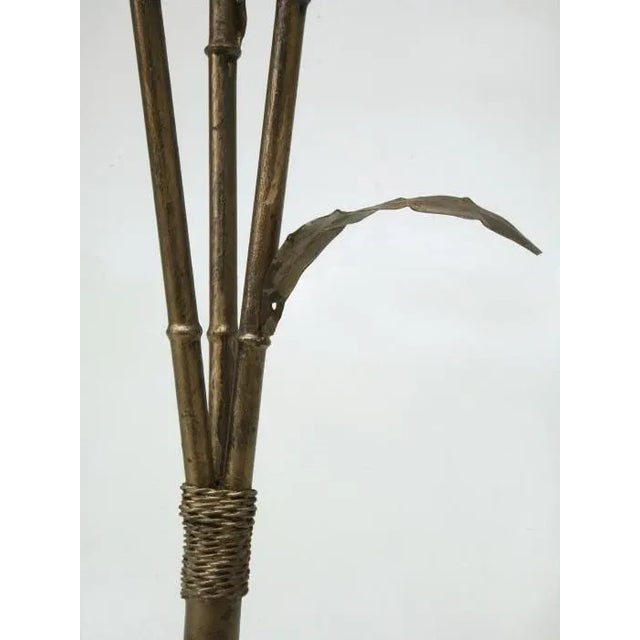 Bronze Vintage Italian Gilded Metal Bamboo Floor Lamp For Sale - Image 8 of 11