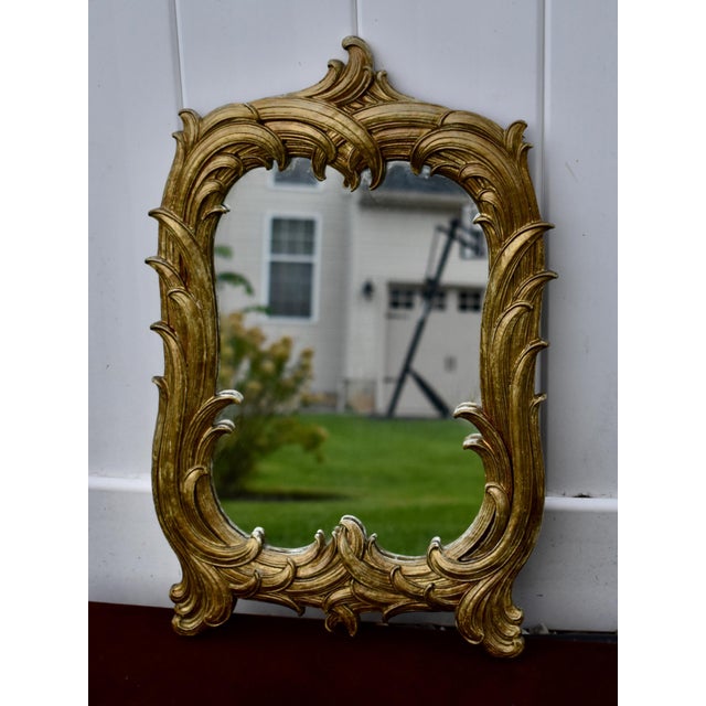 Vintage Syroco Gold Wall Mirror Ornate Hollywood Regency Rococo For Sale - Image 11 of 11