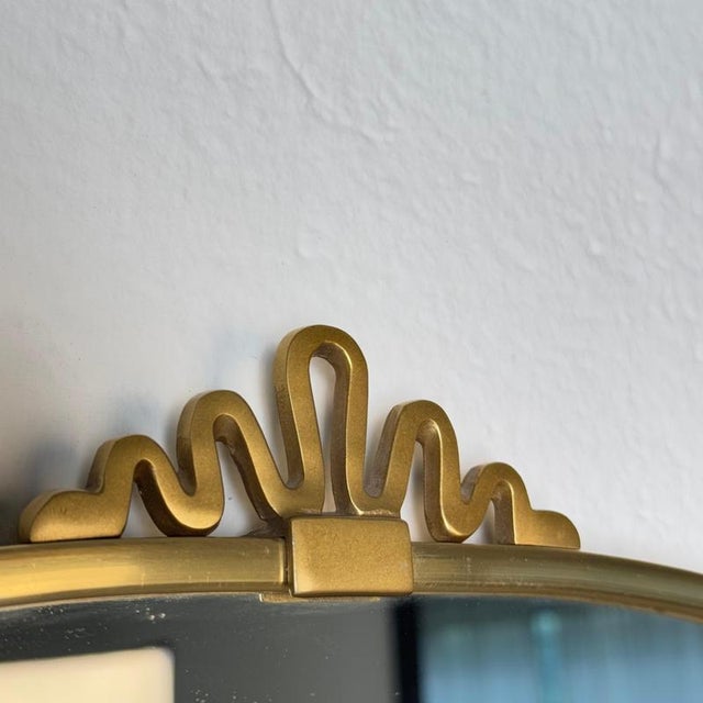 Brass and Glass Mirror attributed to Gio Ponti / E. Müller Glas, 1950s For Sale - Image 12 of 18