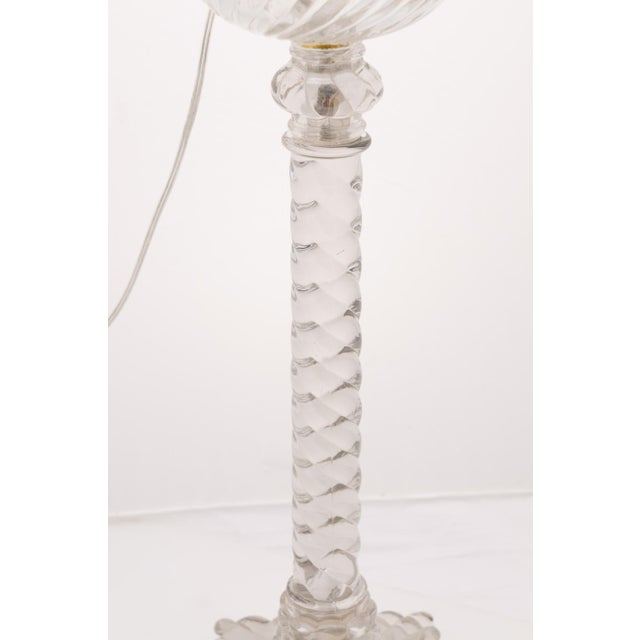 Metal Late 19th Century Large Baccarat Style Oil Lamps With Silver Plate Accents, France - a Pair For Sale - Image 7 of 12