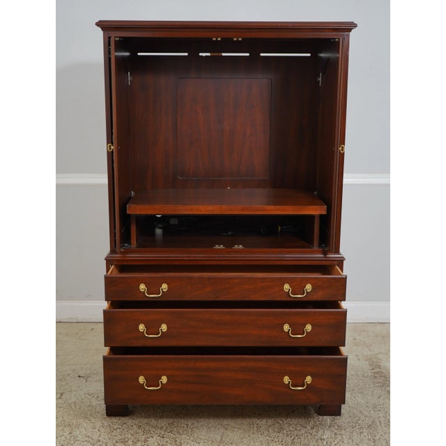 Traditional Henkel Harris Mahogany Tv Wardrobe Chifferobe For Sale - Image 3 of 12