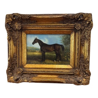 1990s Framed Horse Painting For Sale