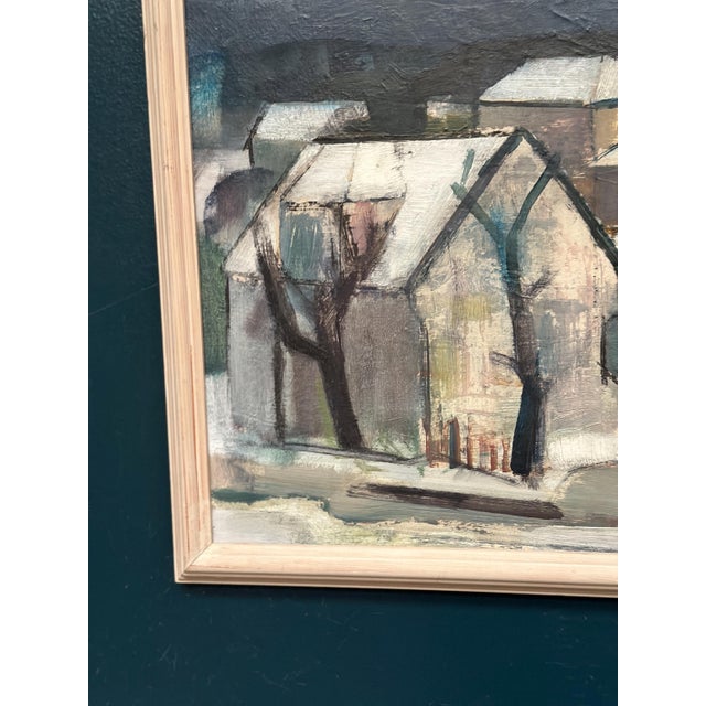 Helmer Forslund, Winter Night Over the City, 1950s, Oil on Canvas, Framed For Sale - Image 16 of 18