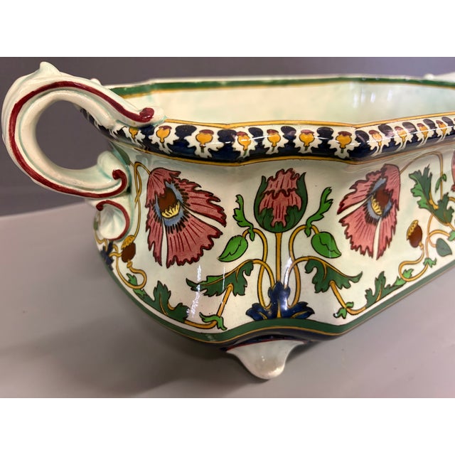 Antique Sarreguemines Earthenware Planter, 1890s For Sale - Image 10 of 12