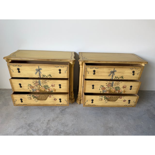 Pair of Vintage Drexel Heritage Three Drawer Nightstands For Sale - Image 4 of 17