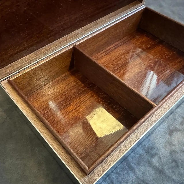 1980s Modern Silver Plated and Brass Luxury Box by Gucci For Sale - Image 11 of 17