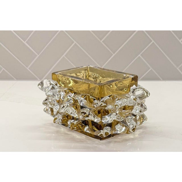 Contemporary Studio a by Global Views Polish Art Glass Porcupine Small Vase - Amber For Sale - Image 3 of 12