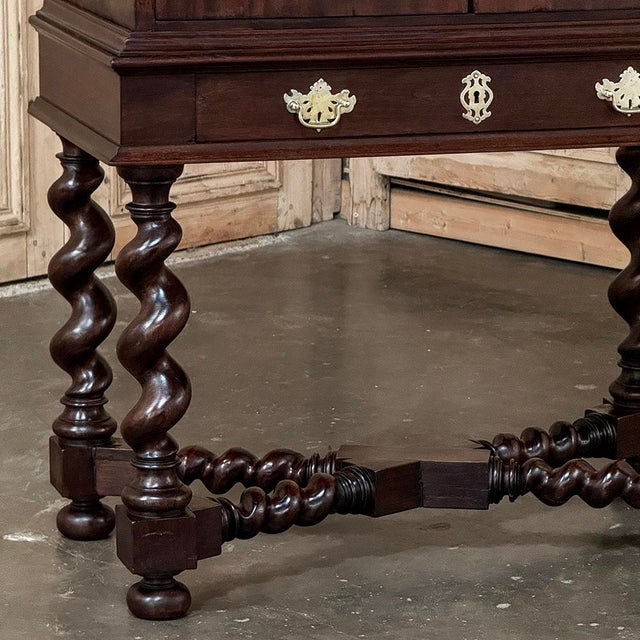 Oxblood Red 19th Century Dutch Raised Cabinet in the Chinoiserie Style For Sale - Image 8 of 12