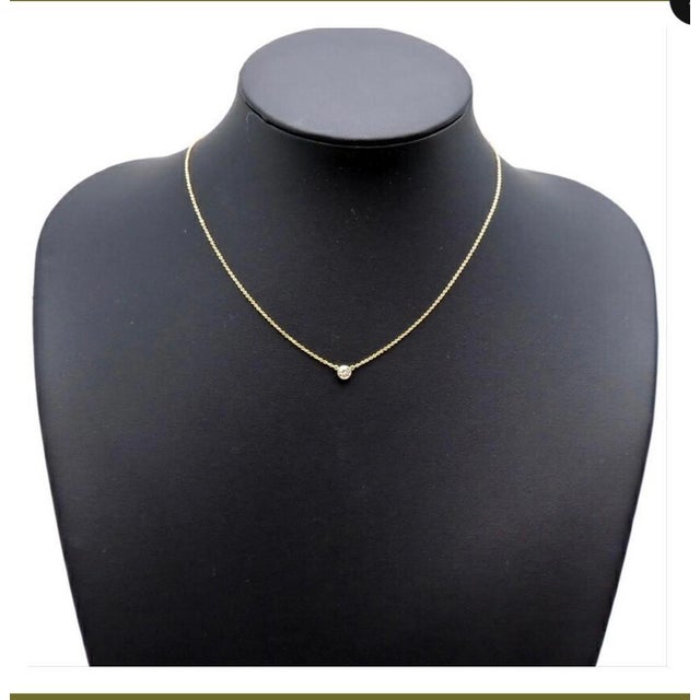 Diamonds by the Yard Single Diamond Pendant in Yellow Gold by Elsa Peretti T&Co For Sale In New York - Image 6 of 18