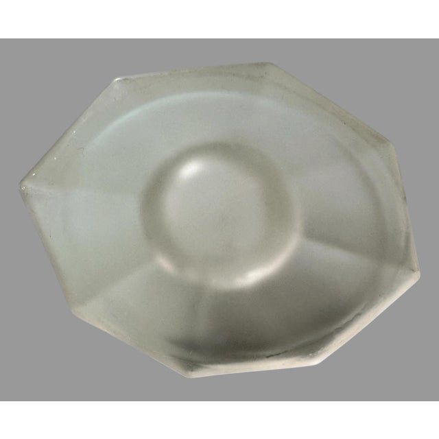 Glass Vintage Czech Style Art Deco Embossed Satin Glass Libochovice 10" Heron Egret Vase For Sale - Image 7 of 11