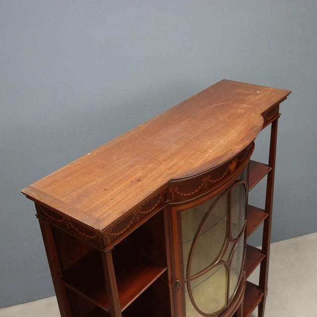 Mahogany Display Cabinet with Maple Inlays For Sale - Image 11 of 13
