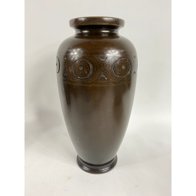 Bronze Vintage Chinese Bronze Vase For Sale - Image 8 of 8