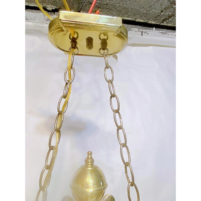 1950s 1950s French Green Gilded Bonce Billiard Lamp For Sale - Image 5 of 9