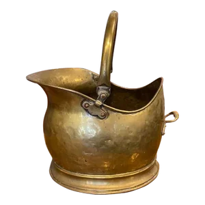 Antique Hammered Brass & Copper Coal Scuttle / Bucket C.1900